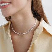 Colier cu mother of pearl si argint placat cu aur roz 40 cm DiAmanti 252-13C-G